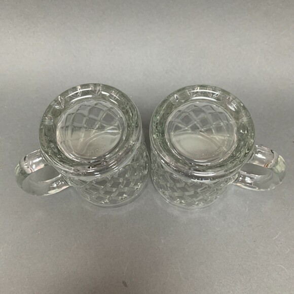 Paul Sebastian Inc. Diamond Glass Coffee Cups Mugs 4 3/8 High Lot of 2 - Picture 6 of 7